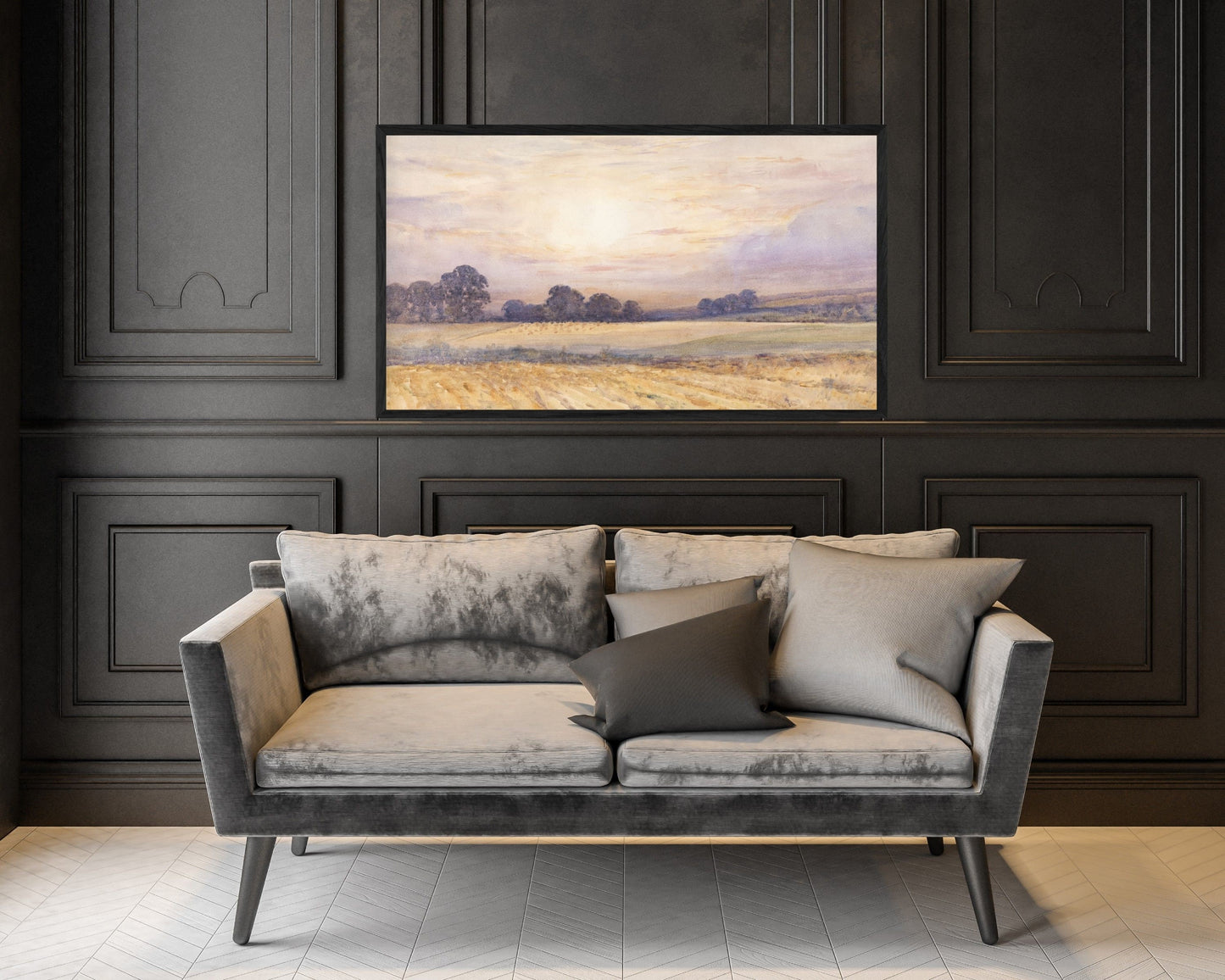 Boho Sunset Watercolor Painting Frame TV Art