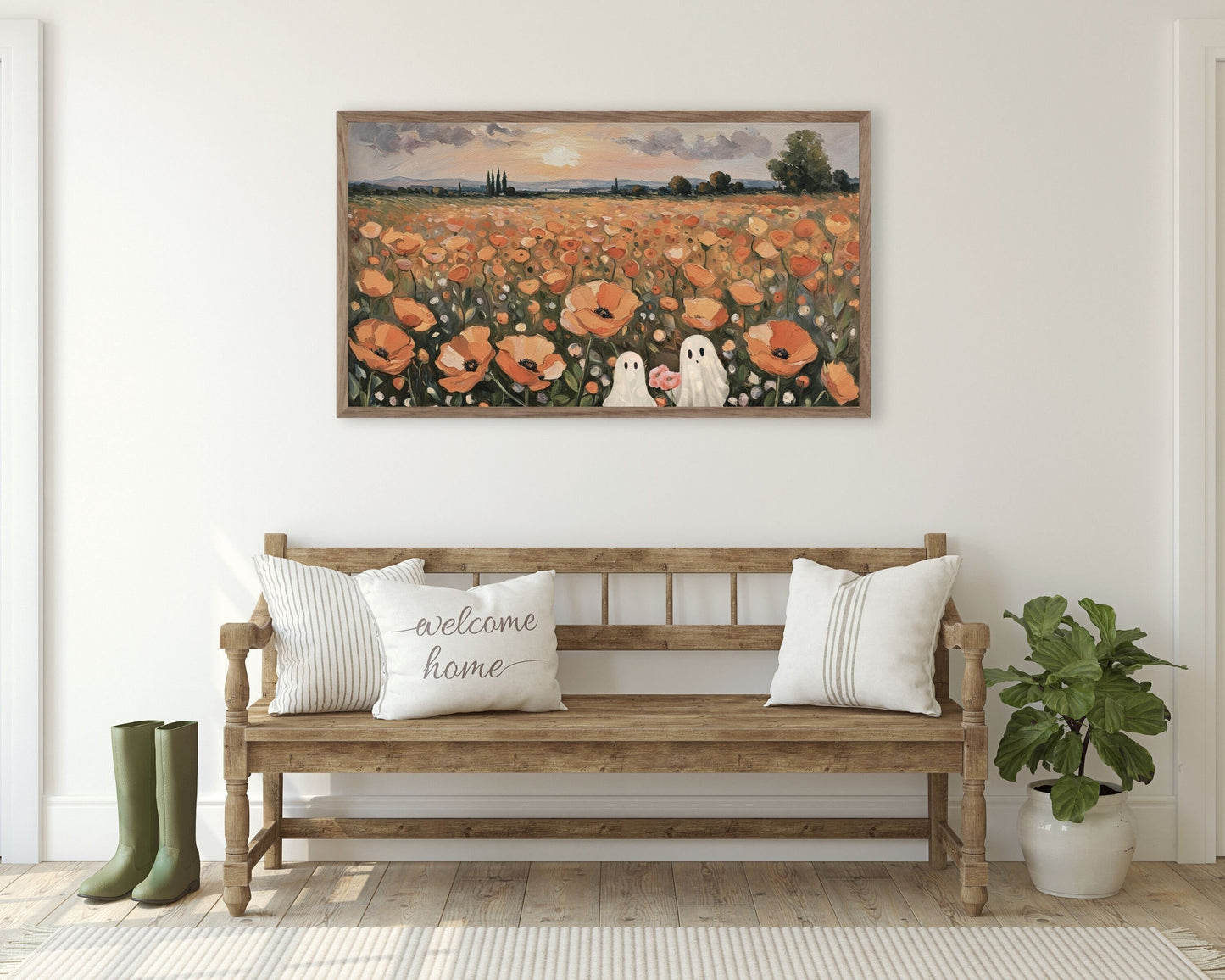 Halloween Ghost Couple In Love Frame TV Art