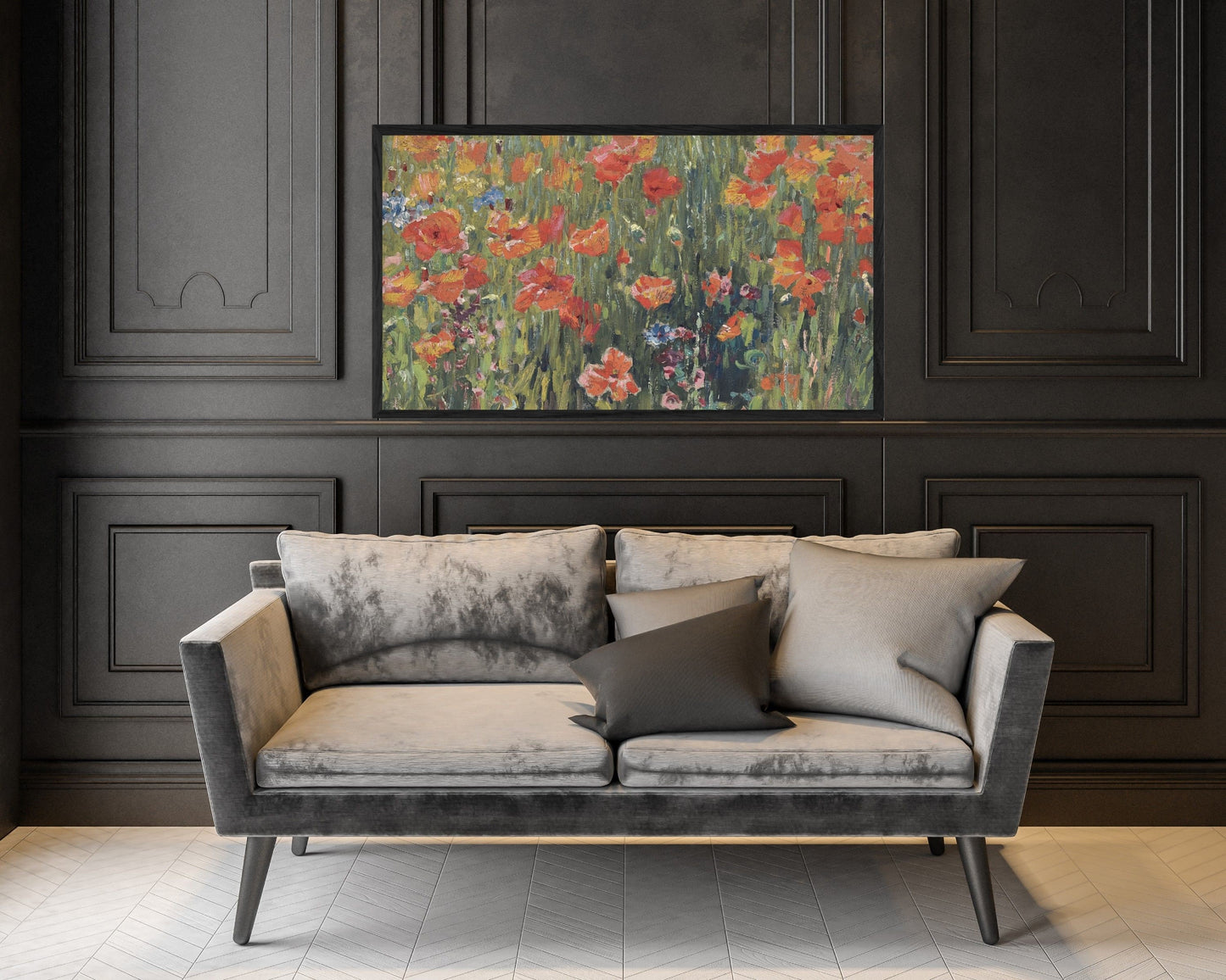 Flowers Red Poppies Frame TV Art