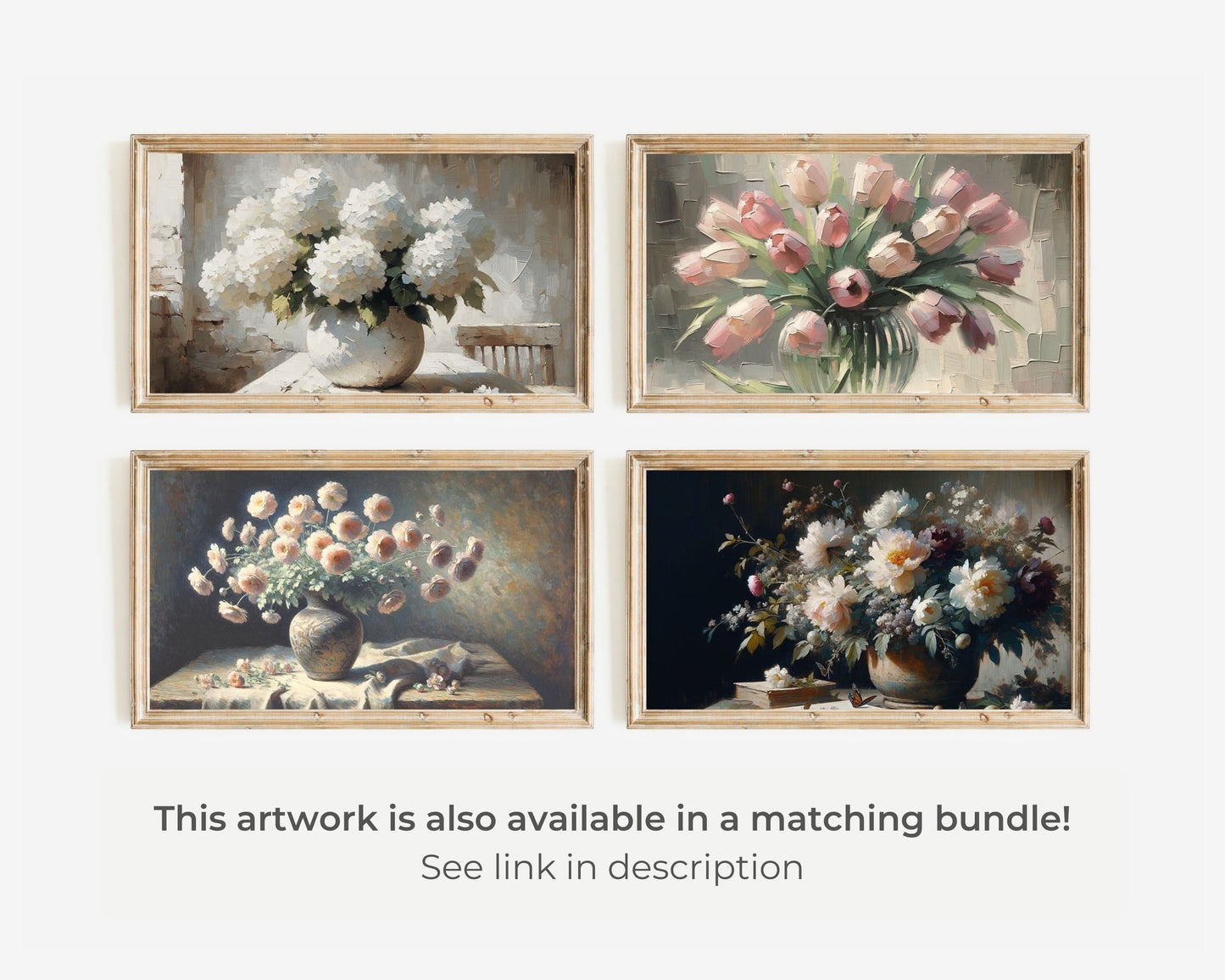 Moody Floral Still Life Art Frame TV Art