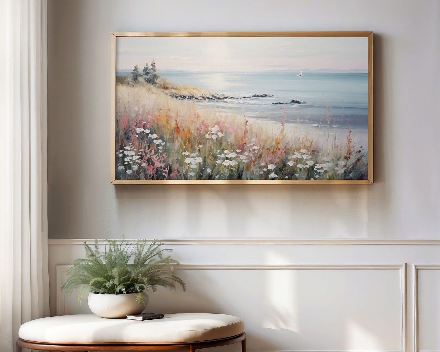 Summer Wildflowers By Sea Frame TV Art