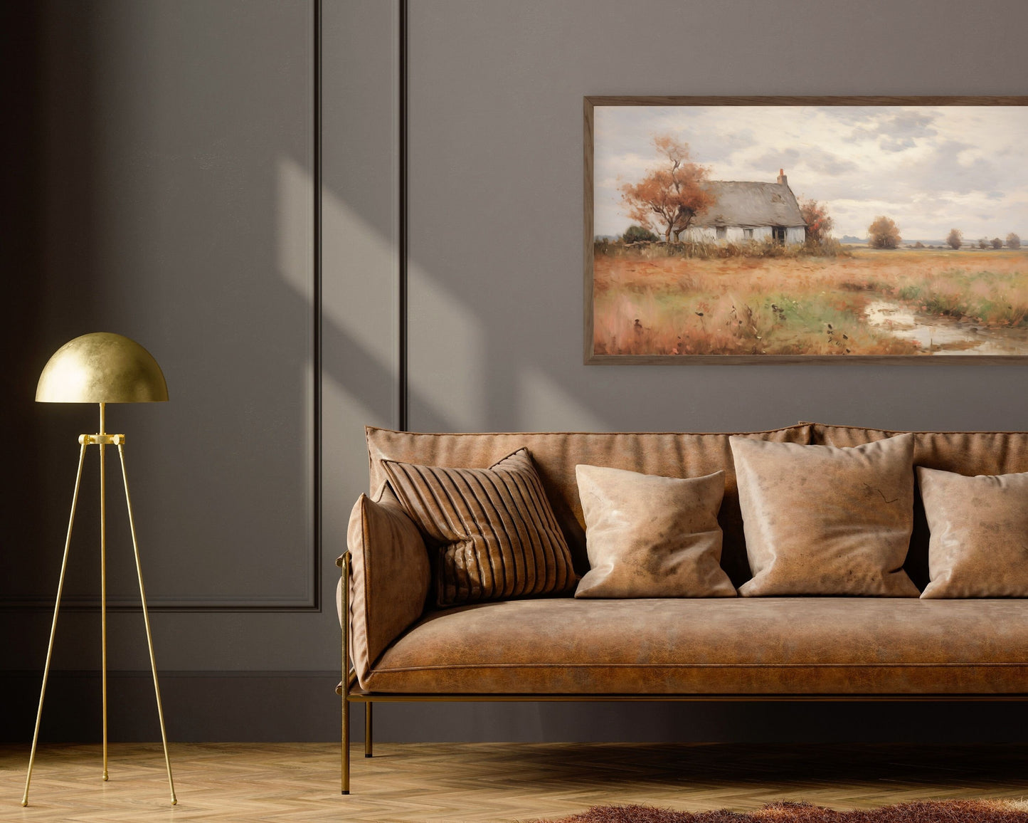 Fall Landscape and Cottage Frame TV Art