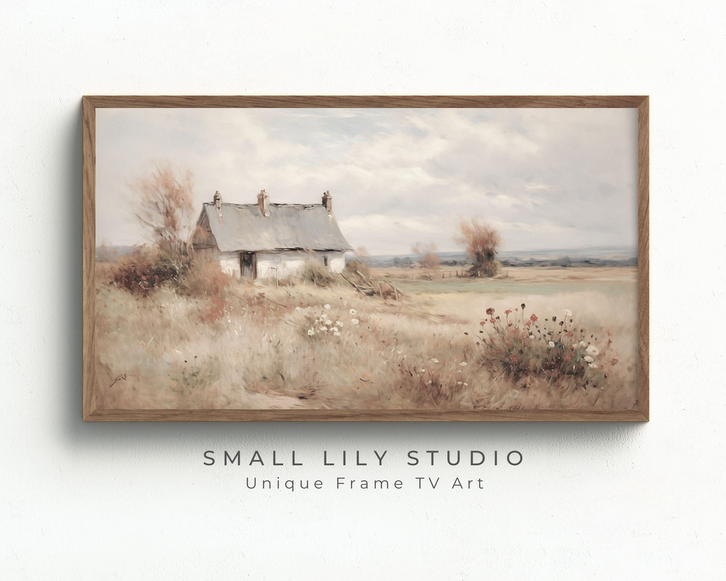 Cottage in Country Landscape Frame TV Art