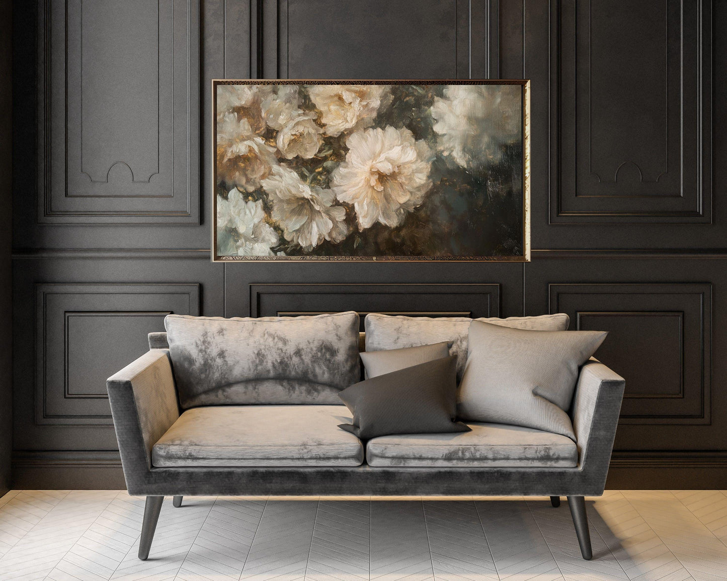 Abstract Florals Soft Blush Pink Frame TV Art