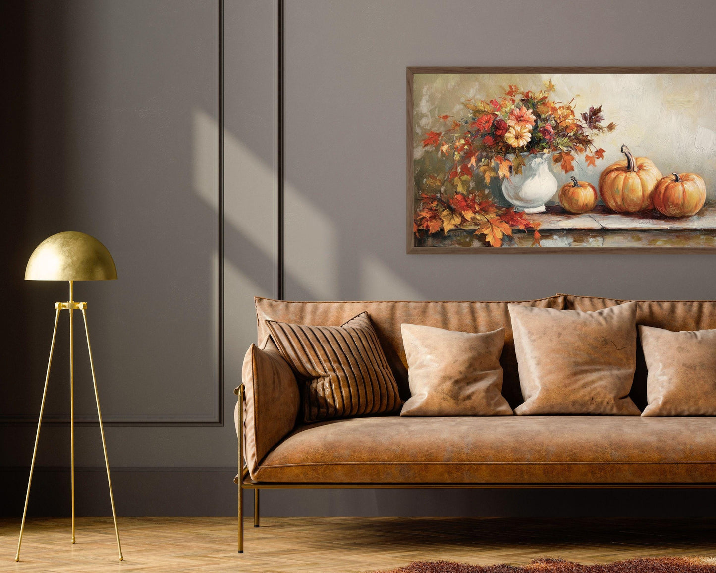 Thanksgiving Fall Florals and Pumpkins Frame TV Art