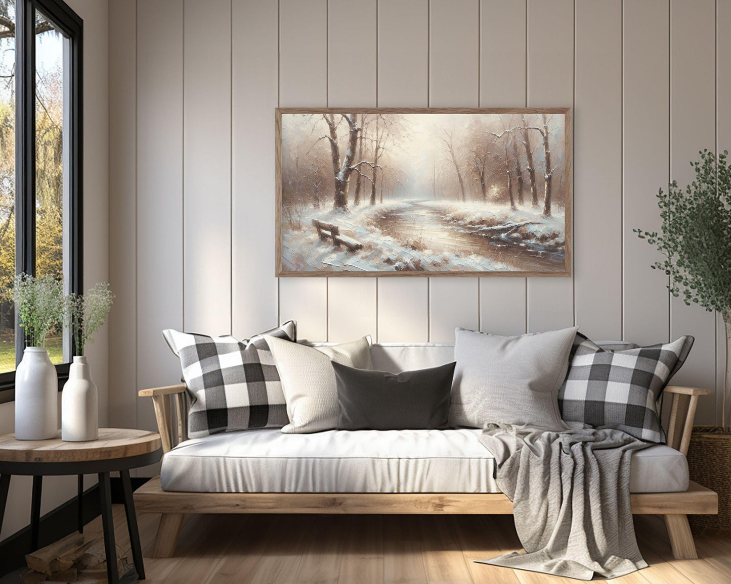 Winter Stream Landscape Frame TV Art