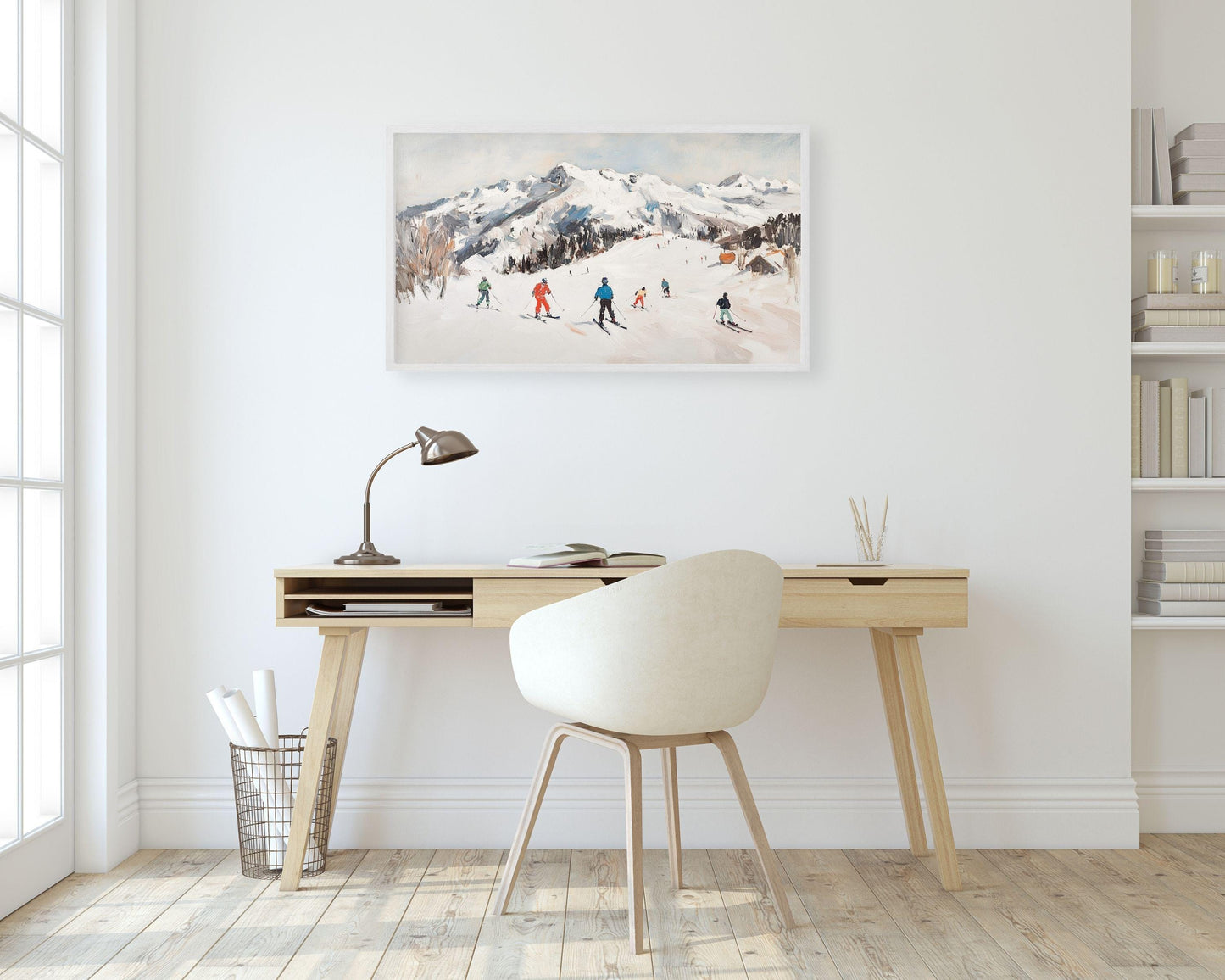 Skiing in the Alps Frame TV Art