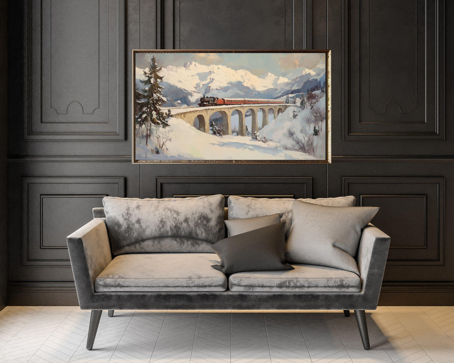 Winter Train Frame TV Art