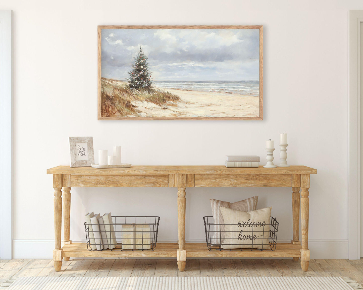 Coastal Christmas Tree Frame TV Art