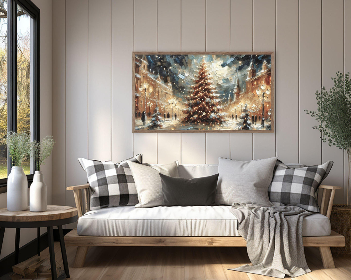 Christmas Tree in Town Square Frame TV Art