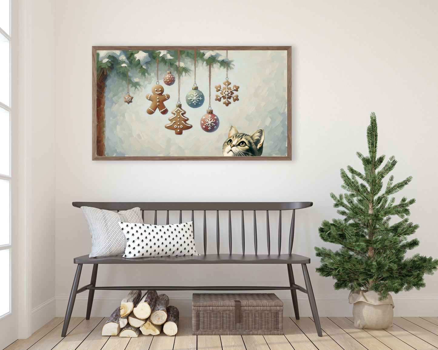 Cute Cats Christmas Frame TV Art Bundle