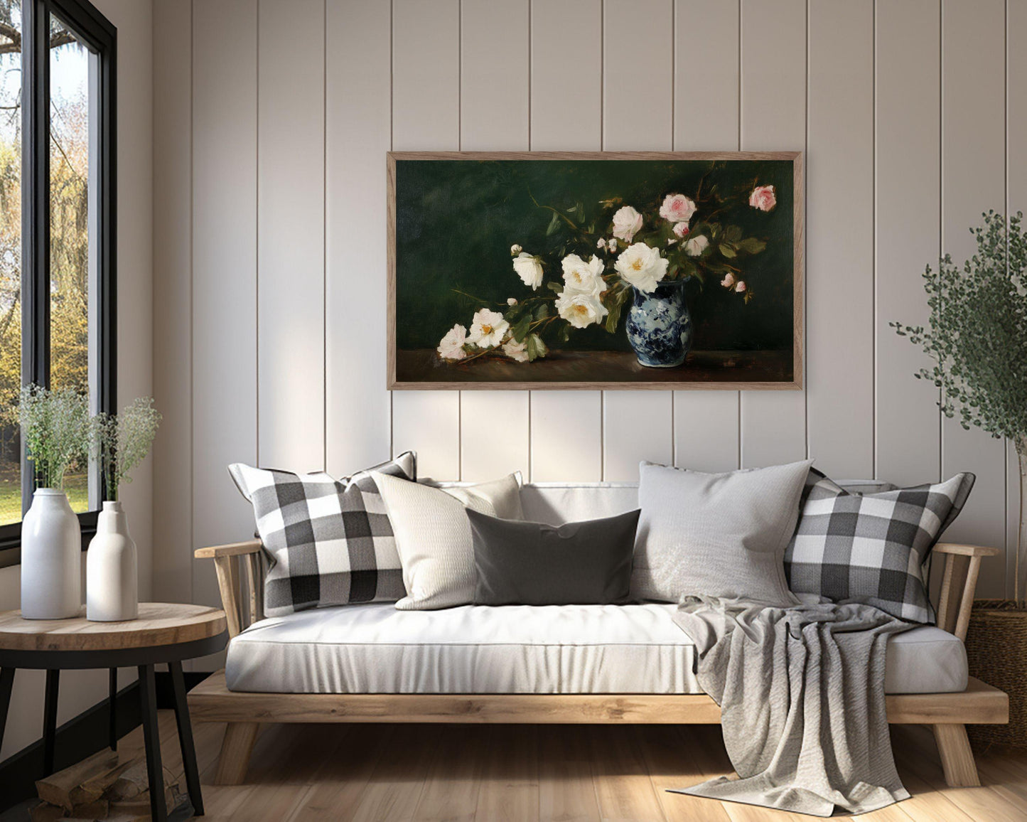 Roses in Oriental Vase Frame TV Art