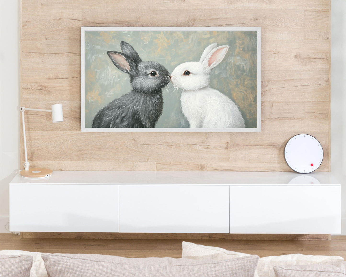 Romantic Bunnies Frame TV Art