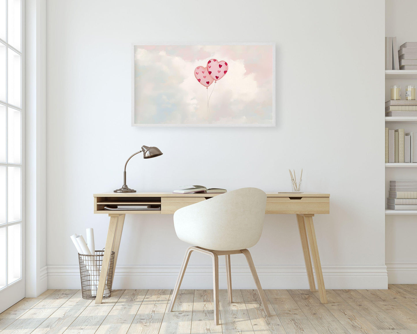 Valentines Heart Balloons Frame TV Art