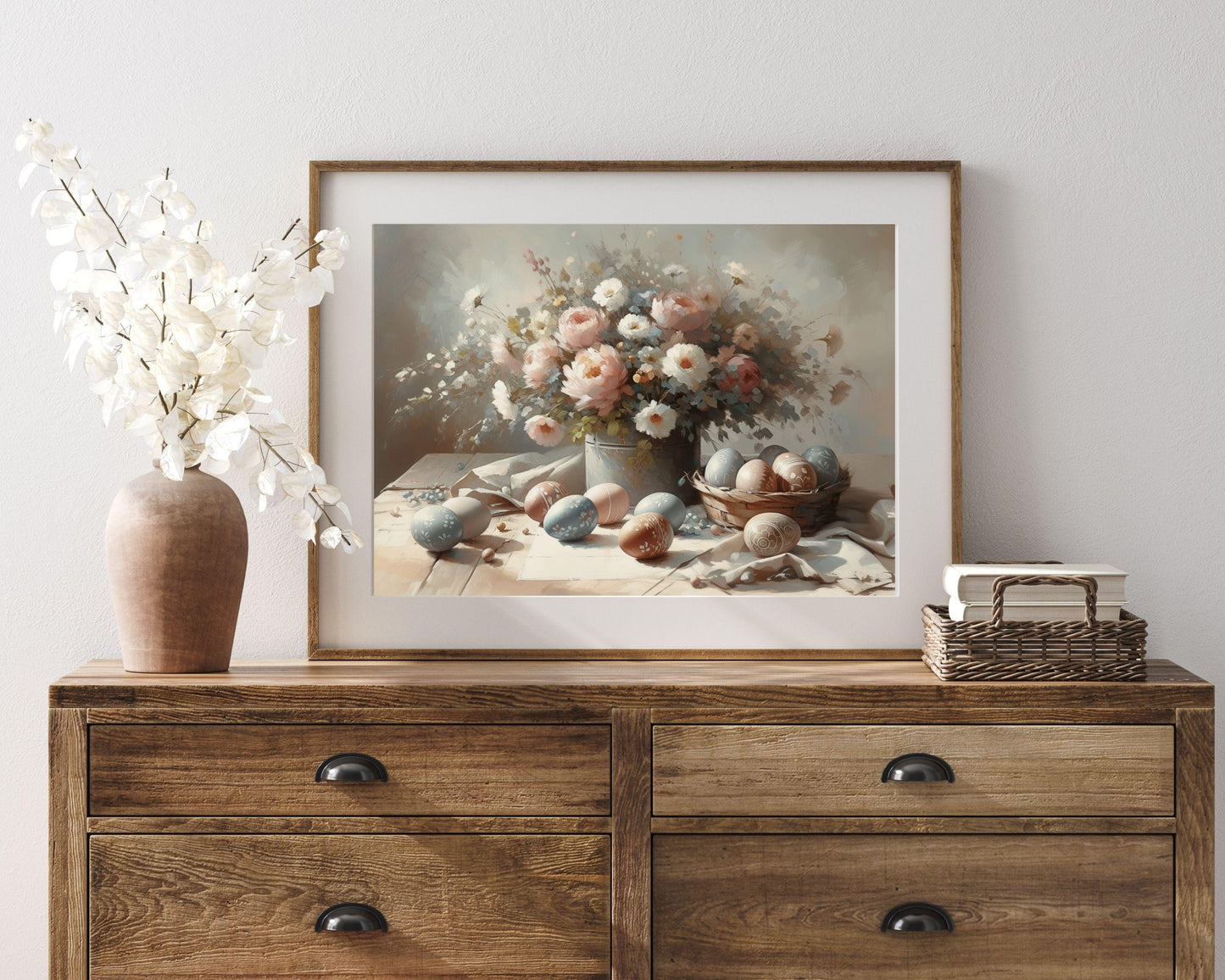 Easter Eggs and Flowers Printable Wall Art
