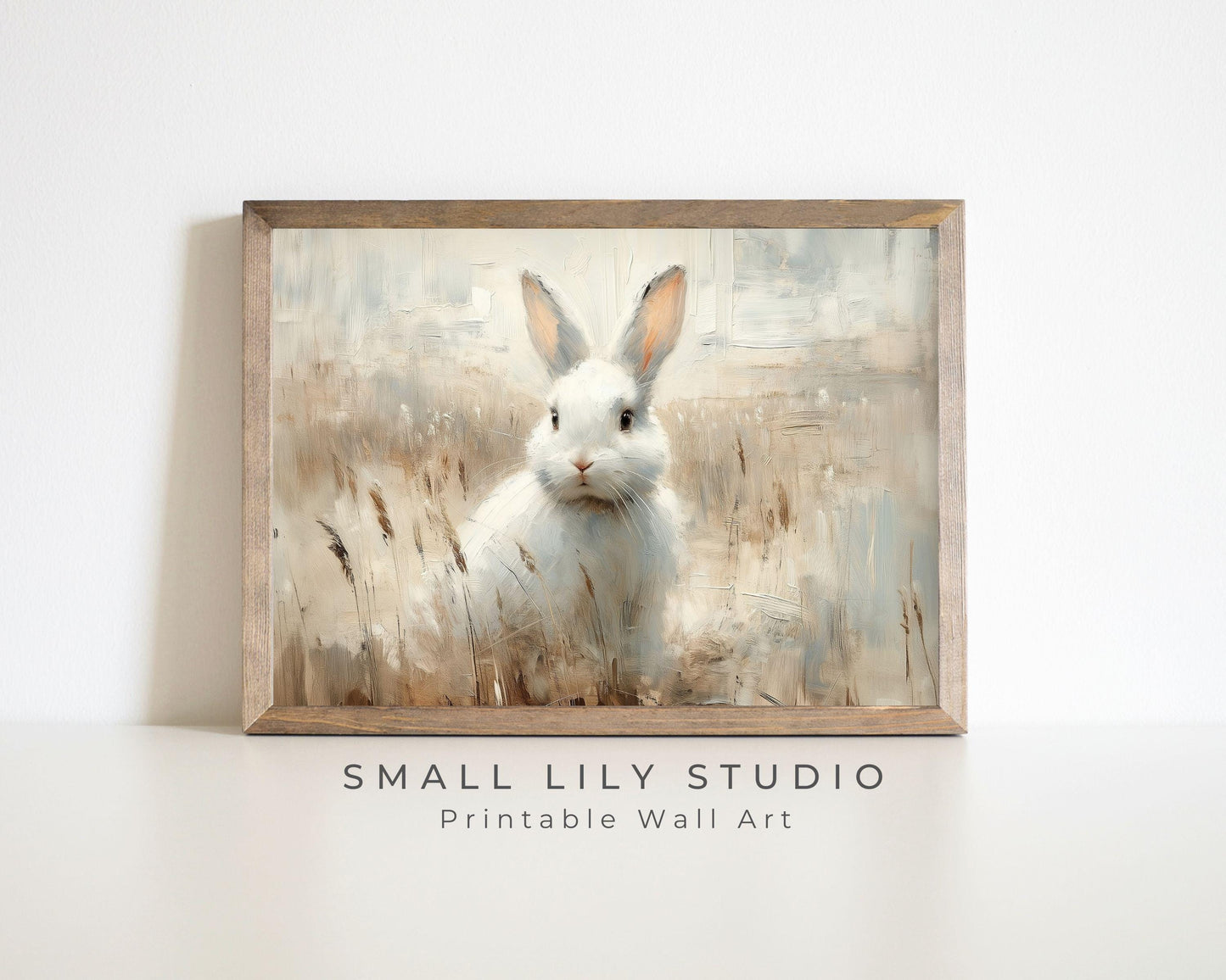 Rustic White Rabbit Printable Wall Art