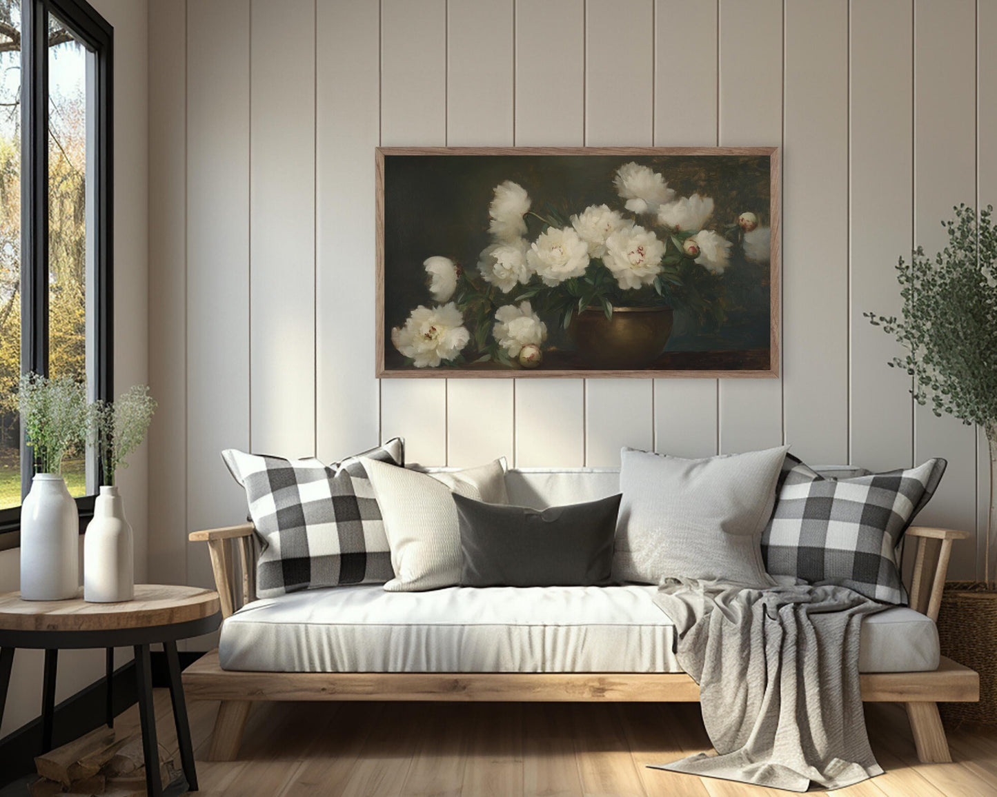 Moody Florals Vintage Style Painting Frame TV Art