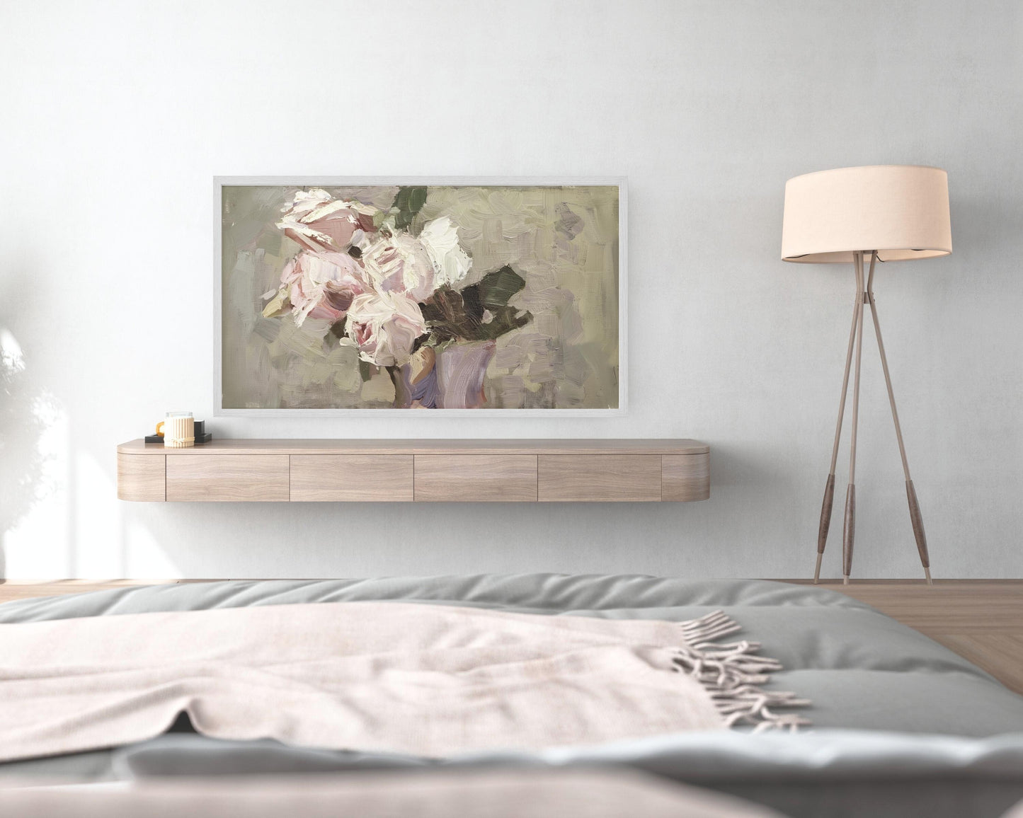 Soft Pink Spring Roses Frame TV Art