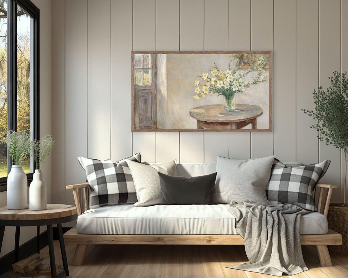 Daffodils in Cottage Frame TV Art