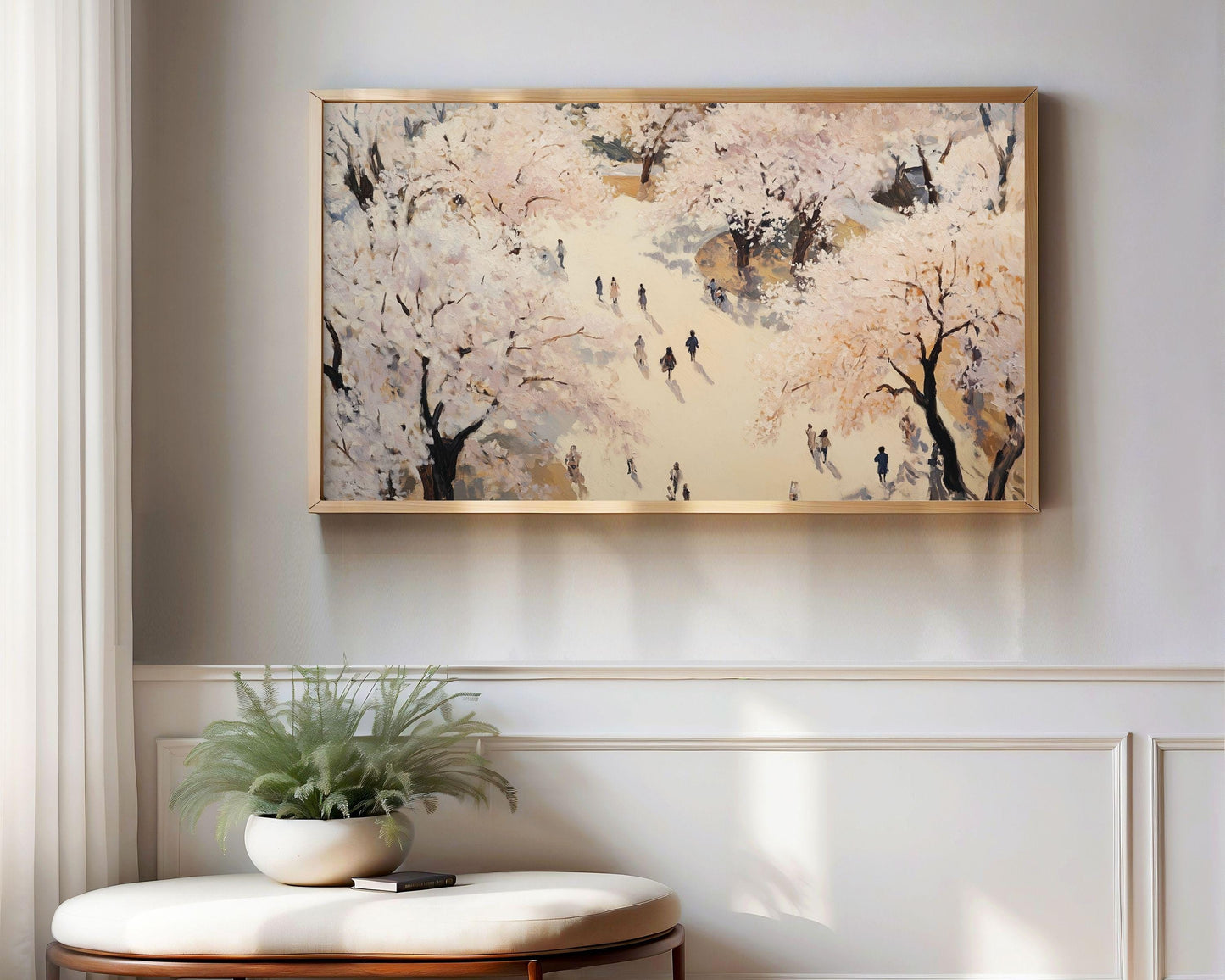 Spring Walking under Cherry Blossoms Frame TV Art