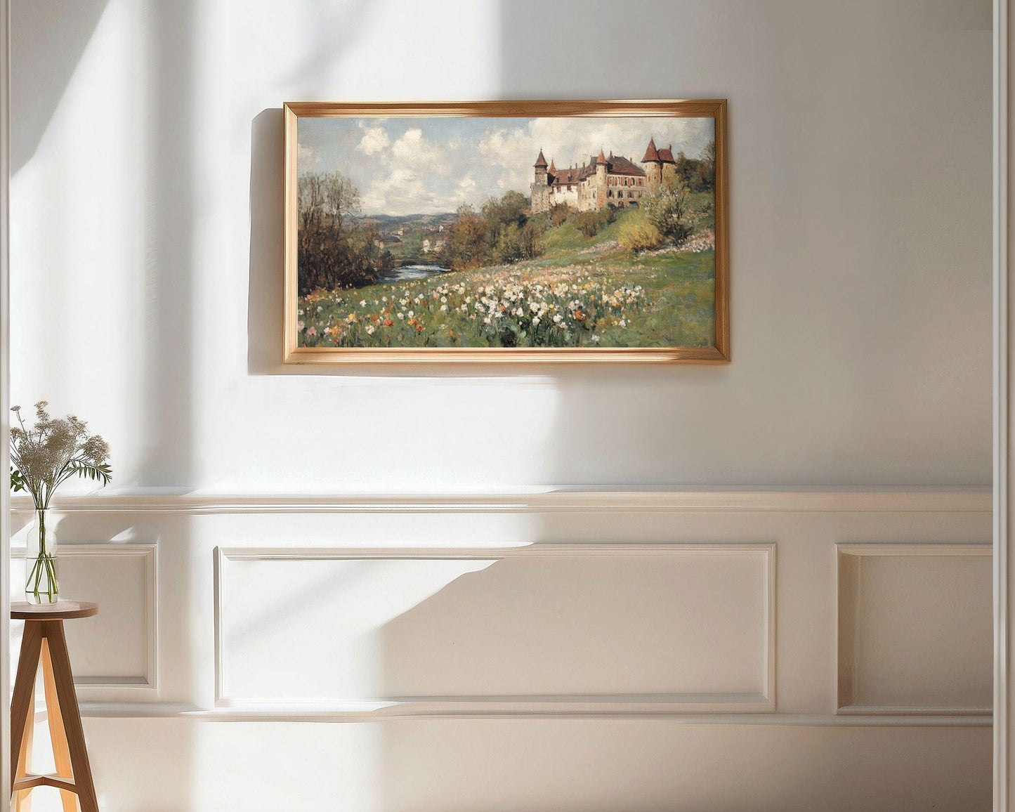 Spring Landscape with Castle Frame TV Art