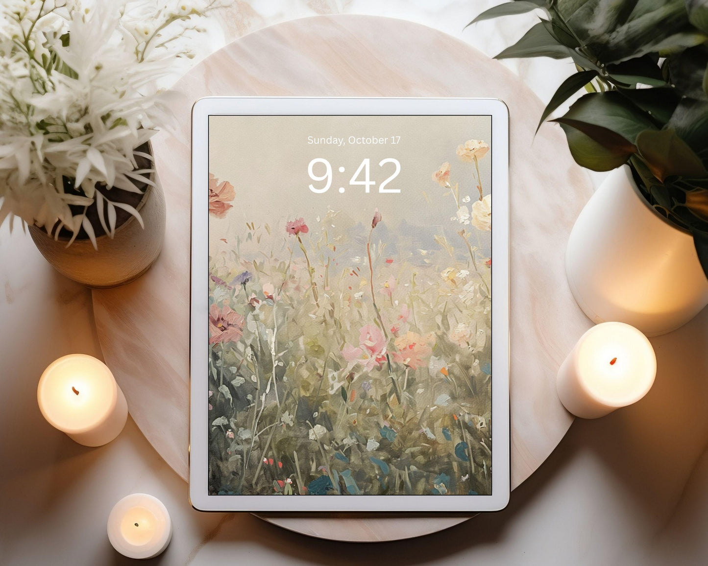 Pink Floral Desktop Wallpaper Set