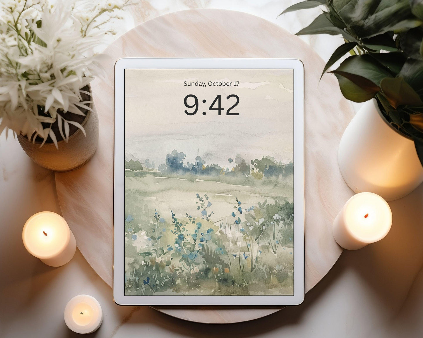 Blue Wildflowers Desktop Wallpaper Set