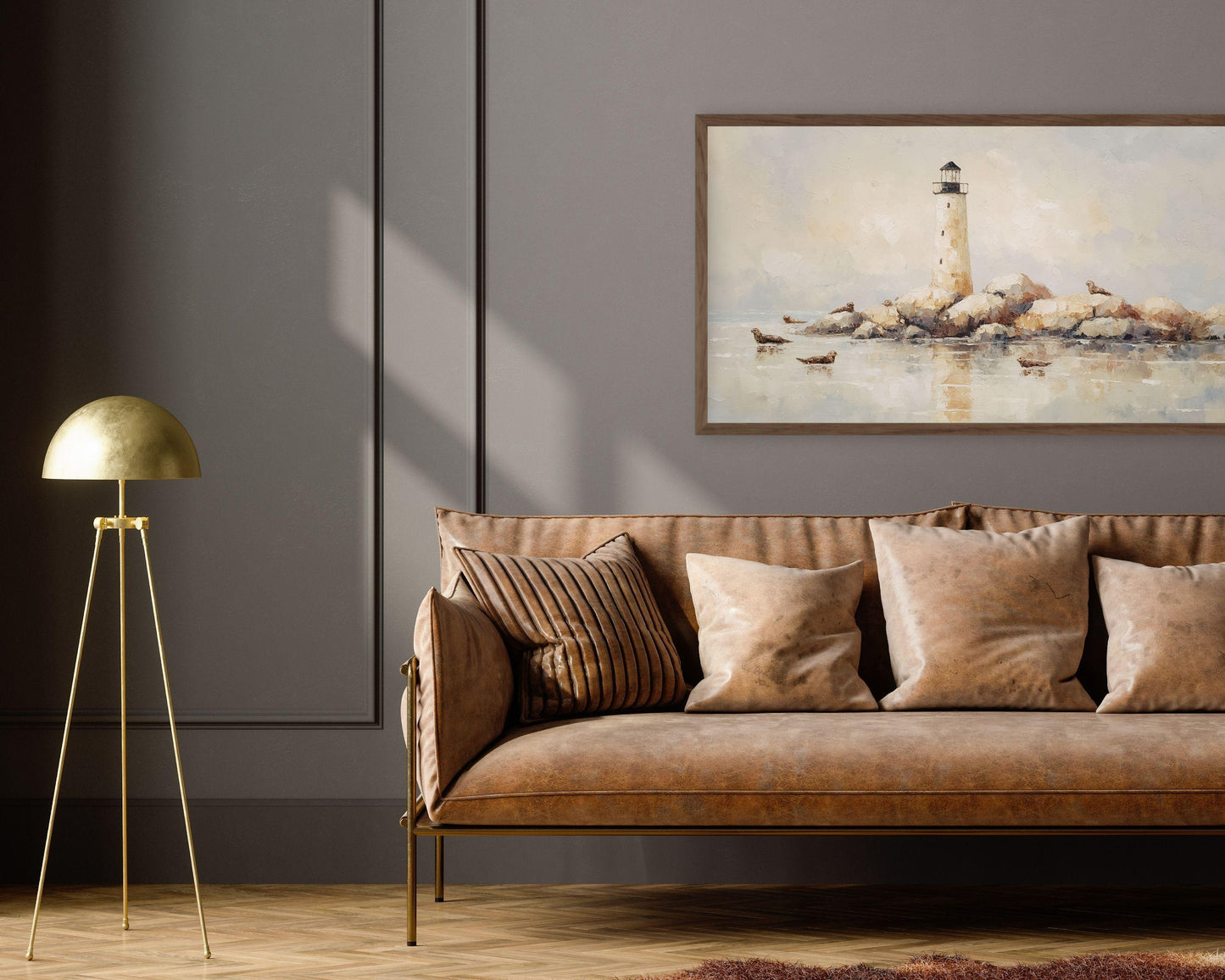 Lighthouse and Seals Frame TV Art