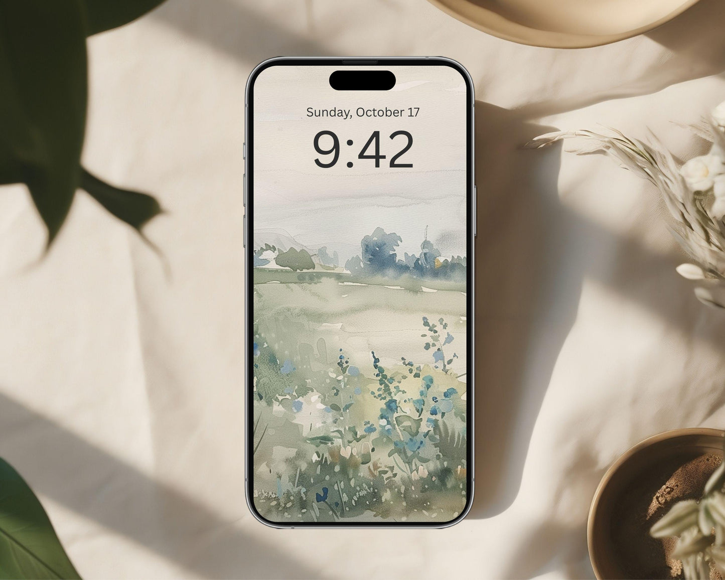 Blue Wildflowers Phone Wallpaper