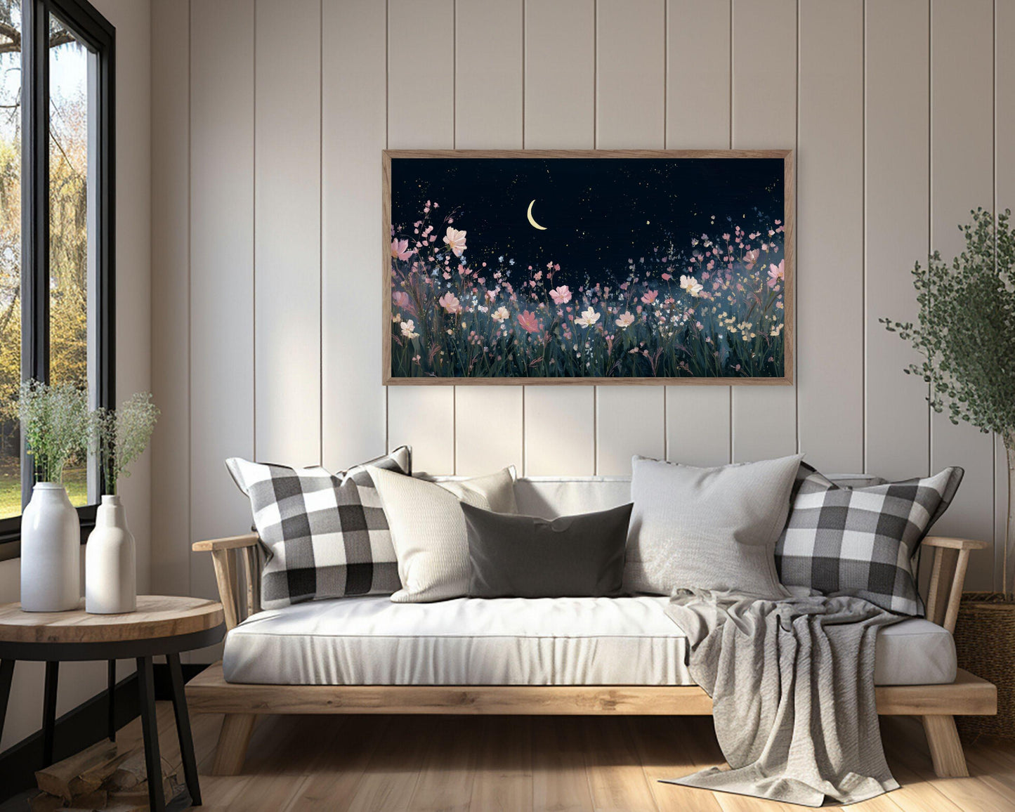 Floral Garden at Night Frame TV Art