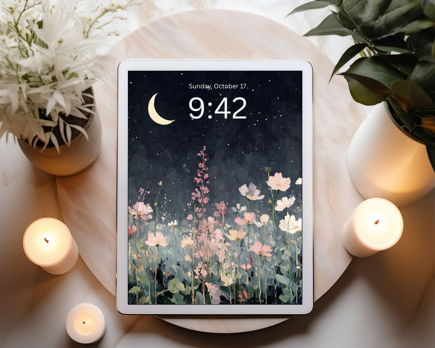 Night Flowers Desktop Wallpaper Set