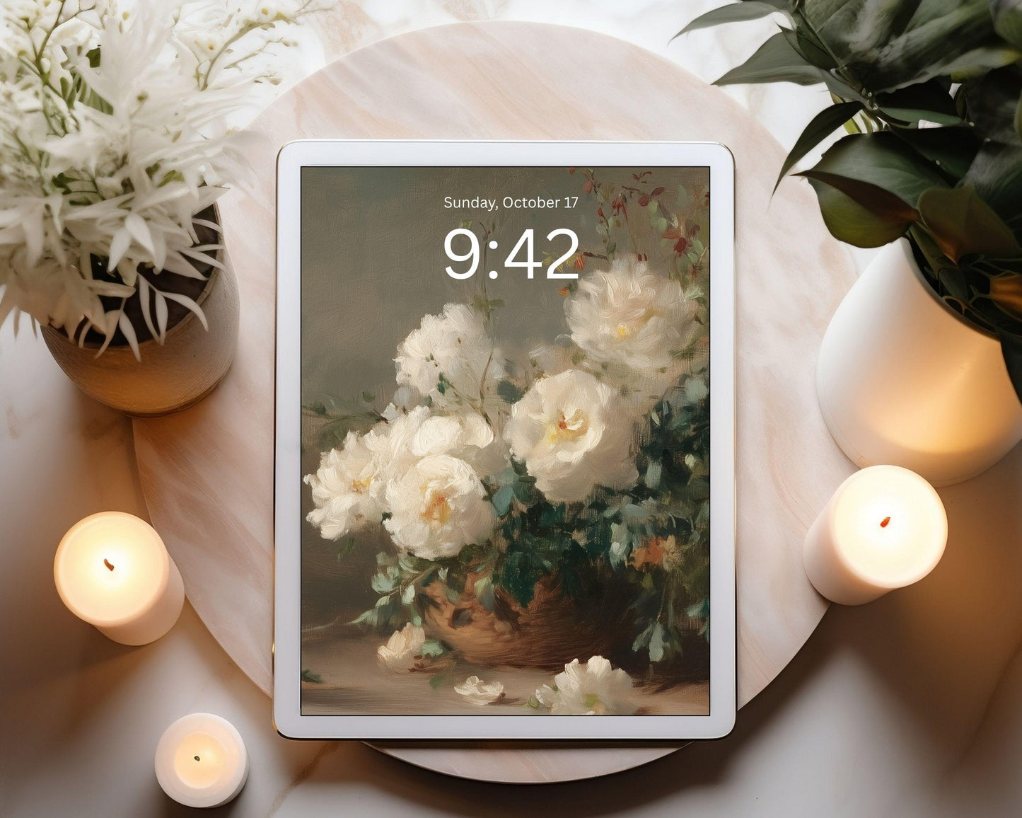 Brown Floral Desktop Wallpaper Set