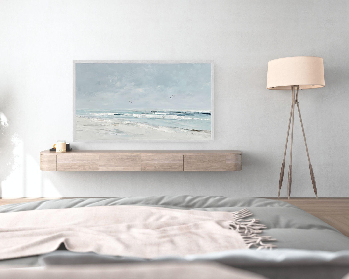 Minimalist Beach Frame TV Art