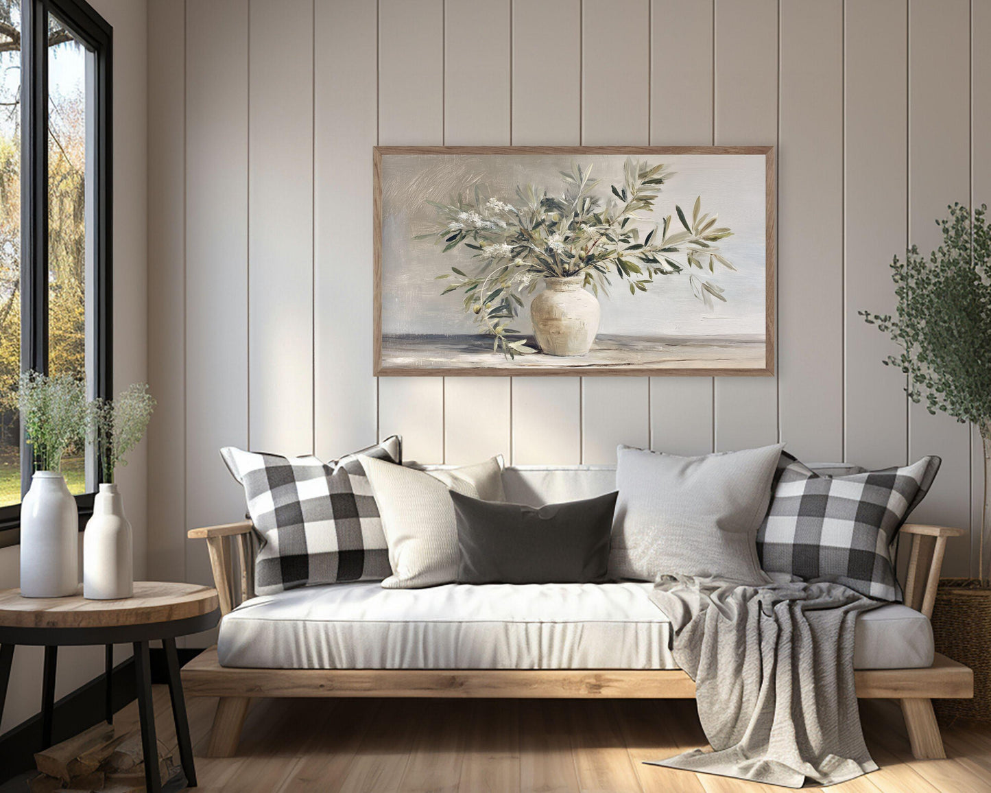 Olive Branches Frame TV Art