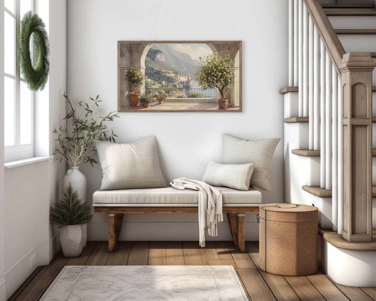 Summer Italian Terrace & Lemon Tree Frame TV Art