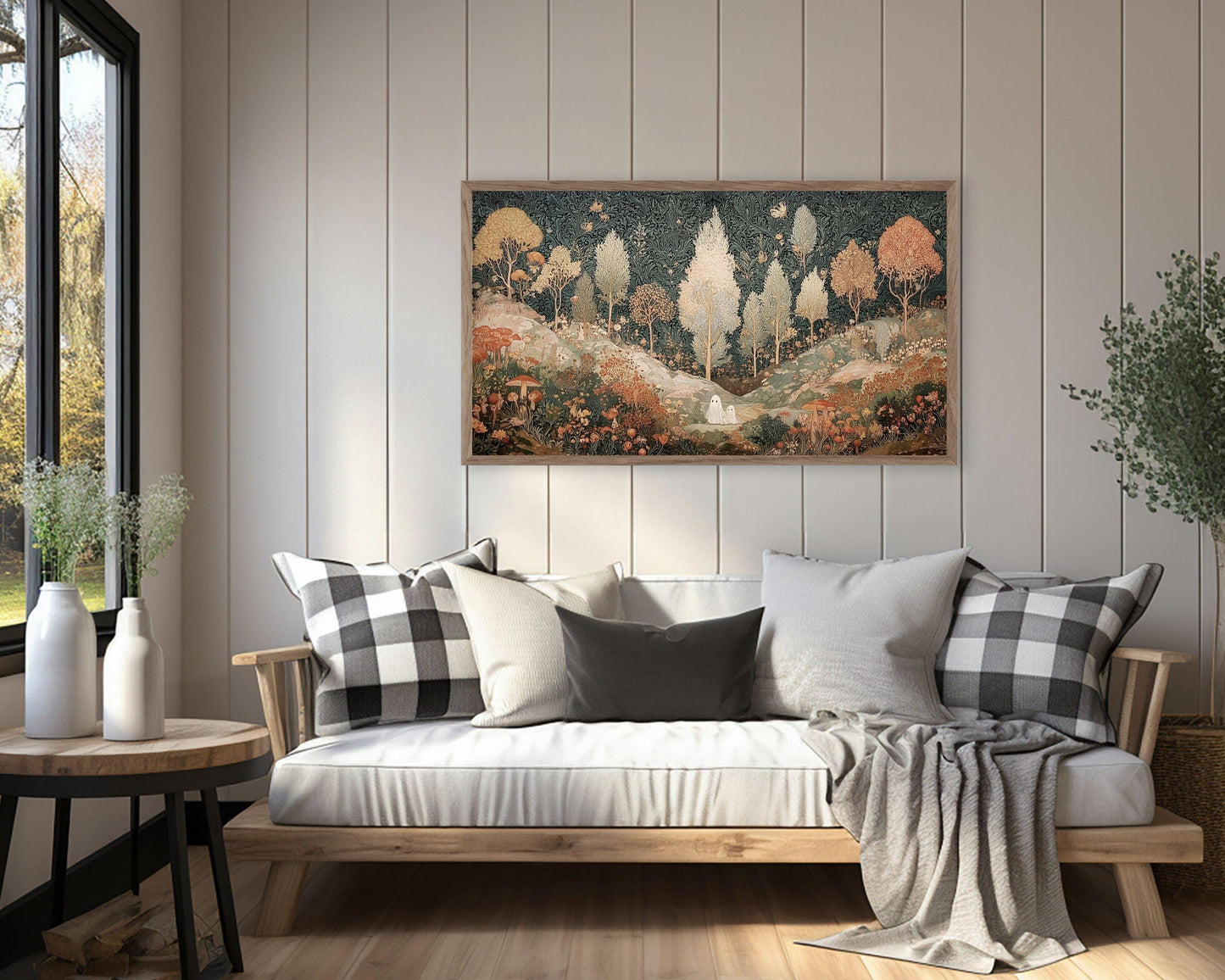 Halloween Ghosts in Fall Landscape Frame TV Art