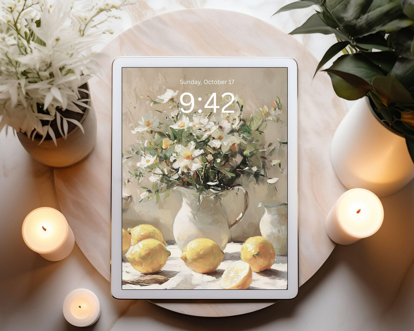 Lemons and Daisies Desktop Wallpaper Set