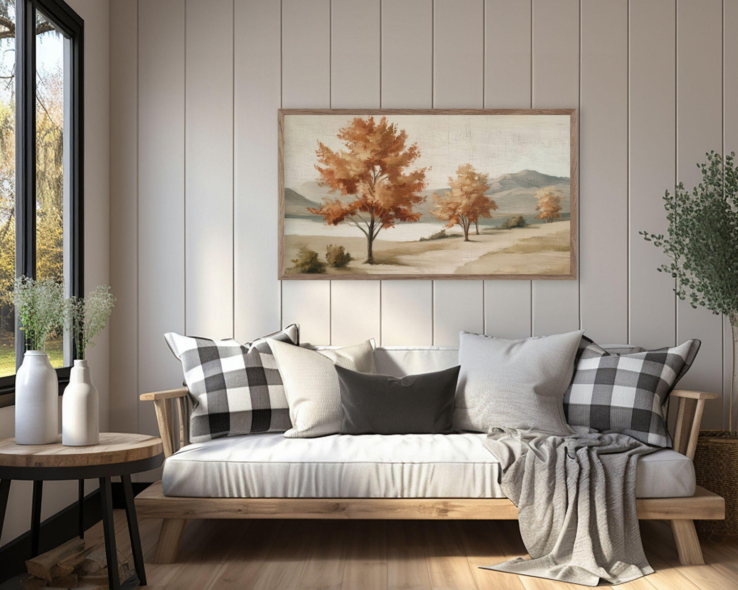 Fall Trees by Lake Frame TV Art