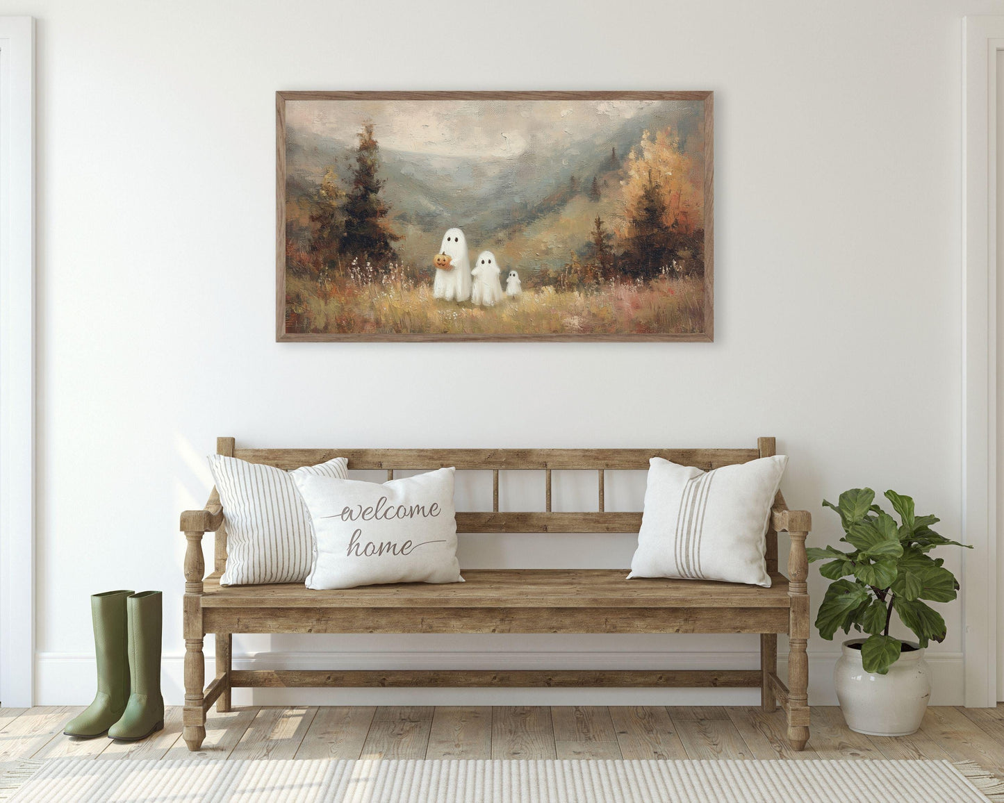 Ghosts in Vintage Landscape Frame TV Art