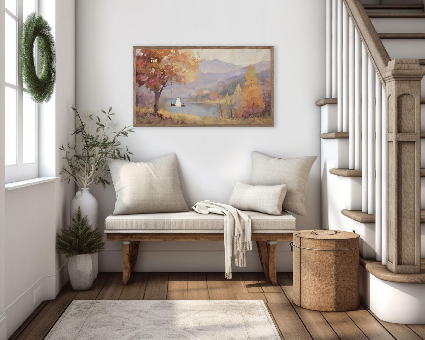 Halloween Ghost on Swing Frame TV Art