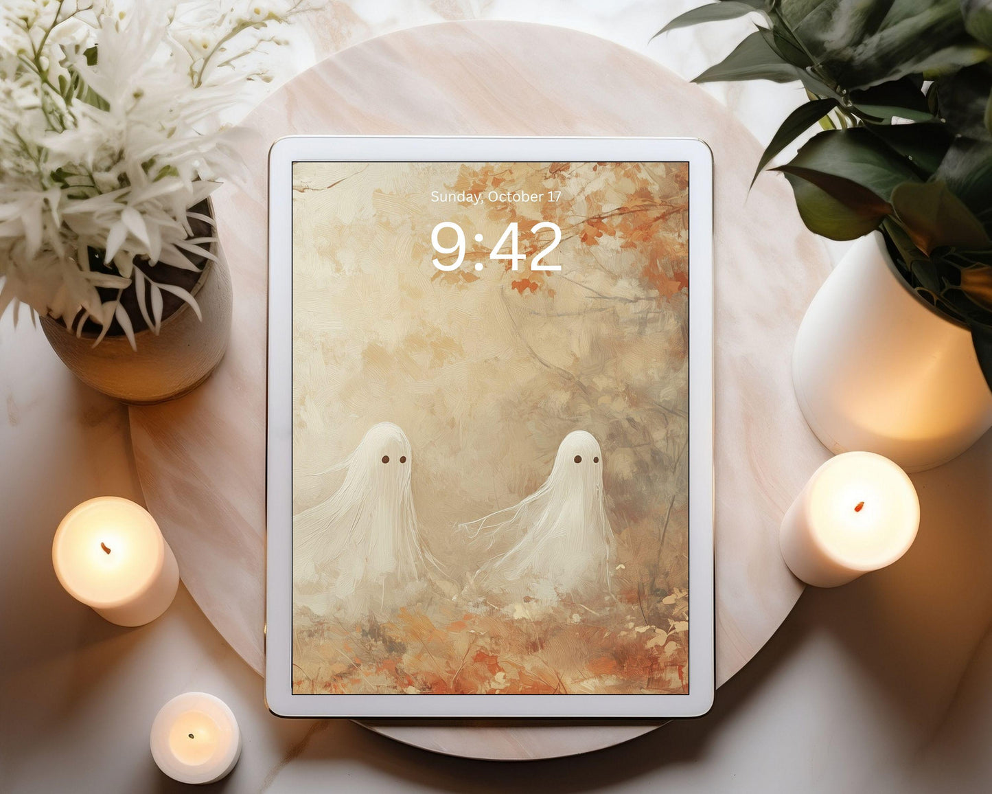Ghosts in Fall Landscape Desktop Wallpaper Set Set