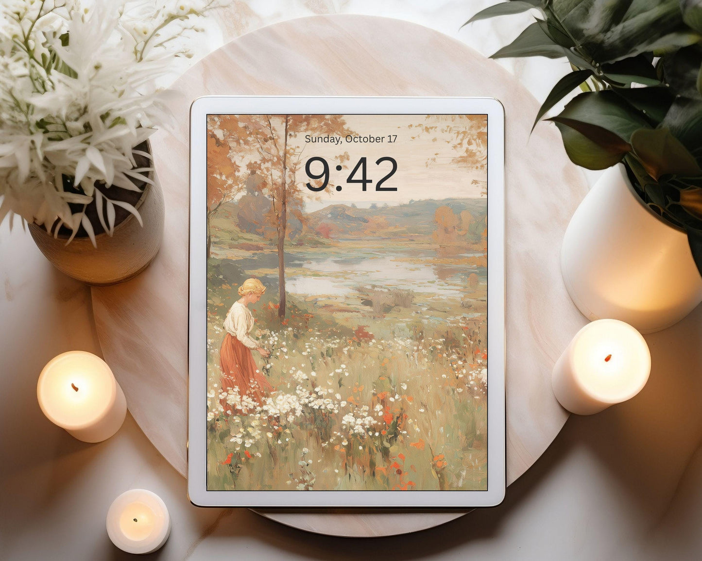 Fall Floral Landscape Desktop Wallpaper Set