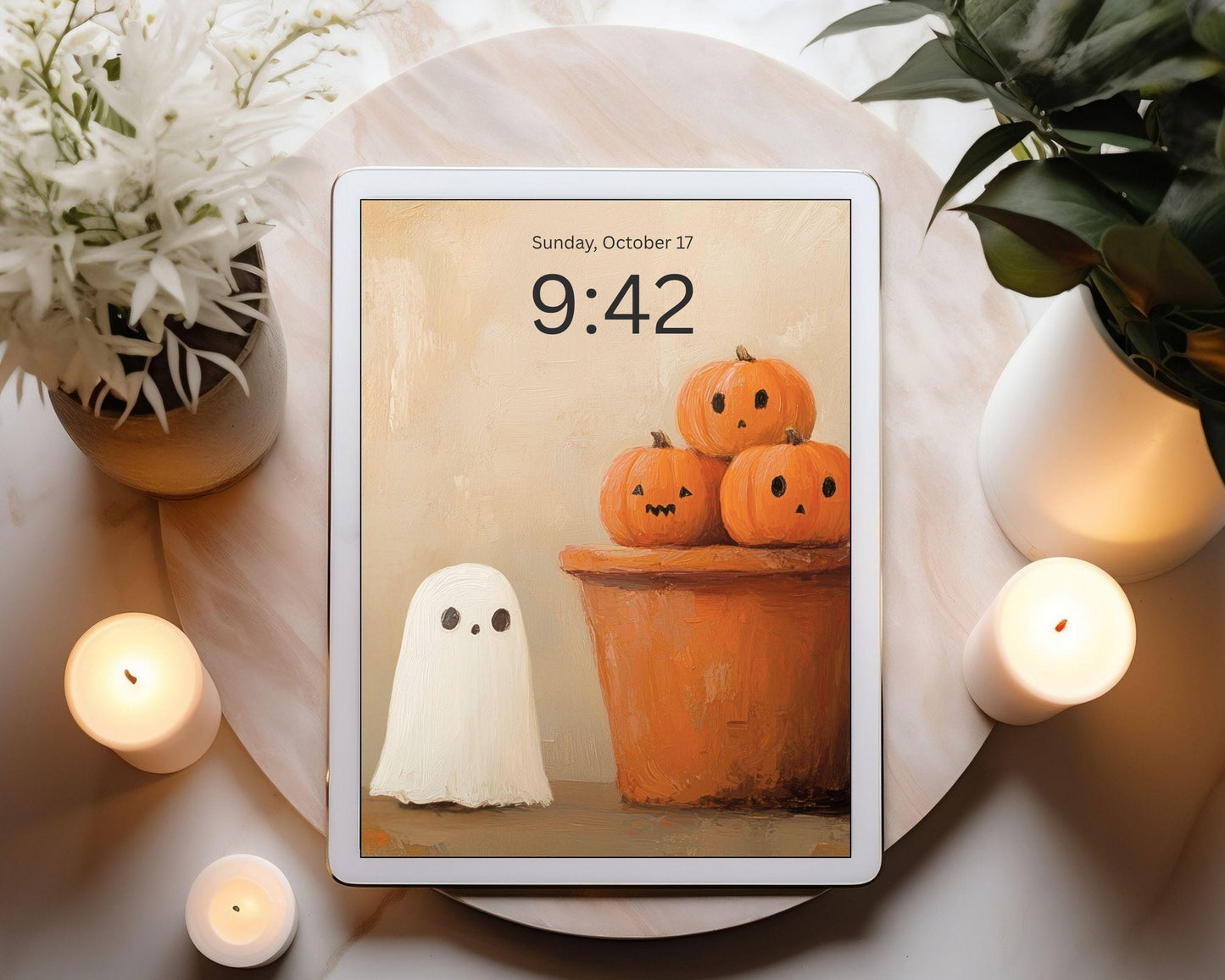 Ghost and Pumpkins Desktop Wallpaper Set