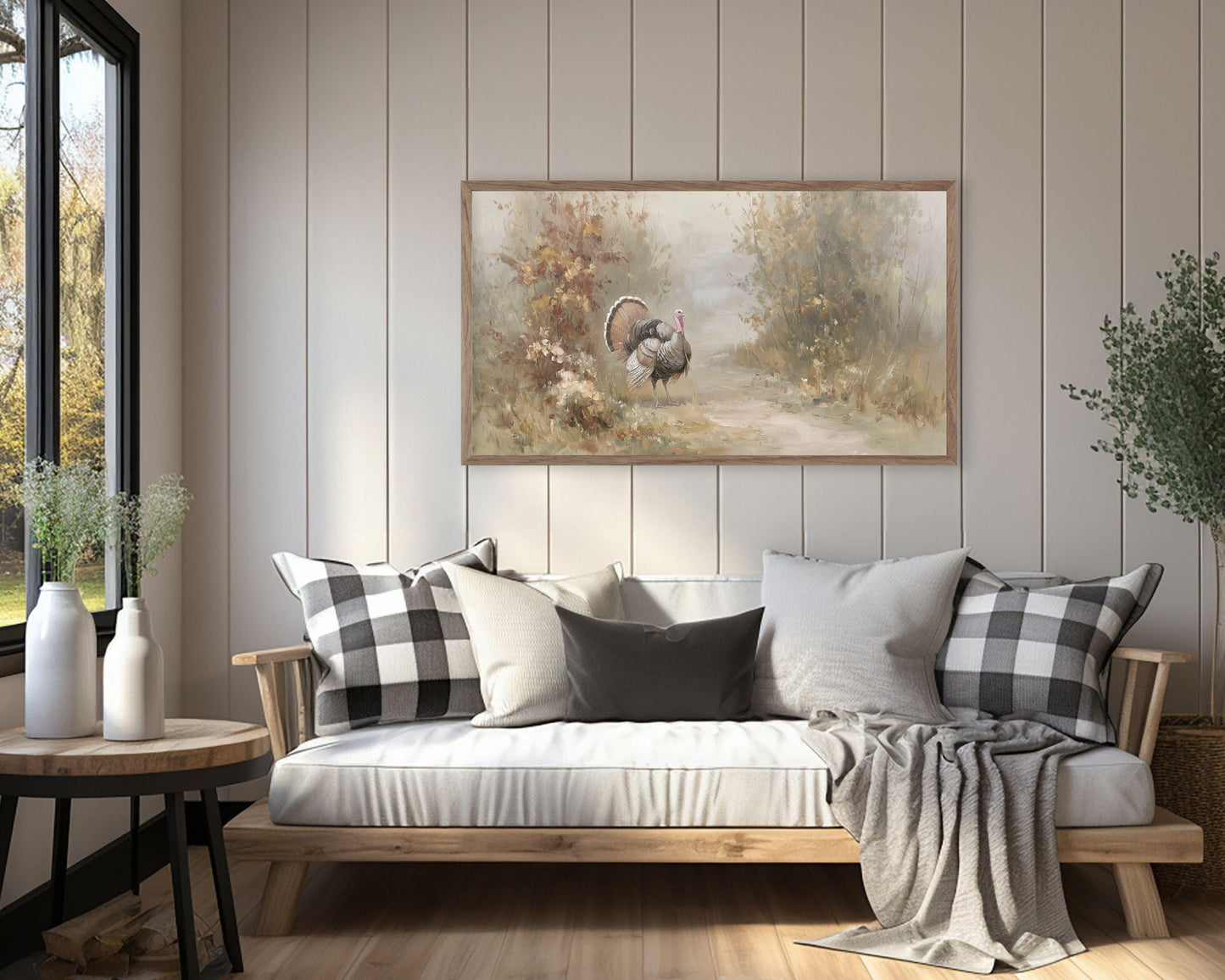 Turkey in Fall Landscape Frame TV Art