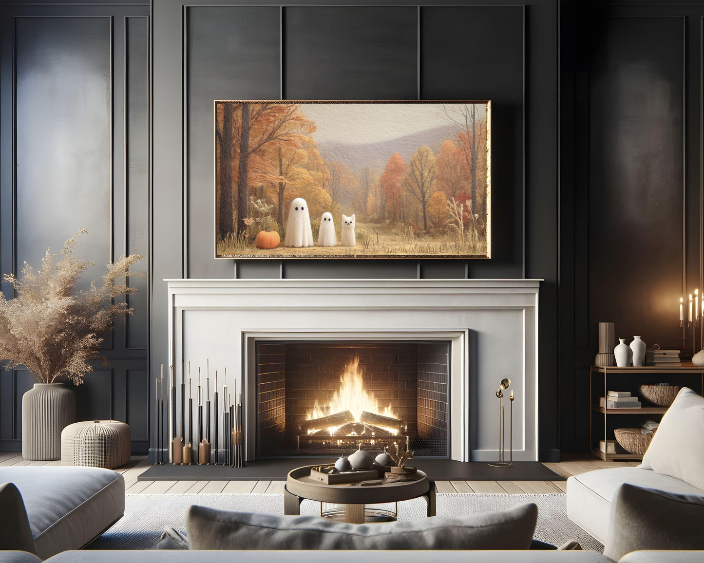 Halloween Ghosts in Autum Frame TV Art