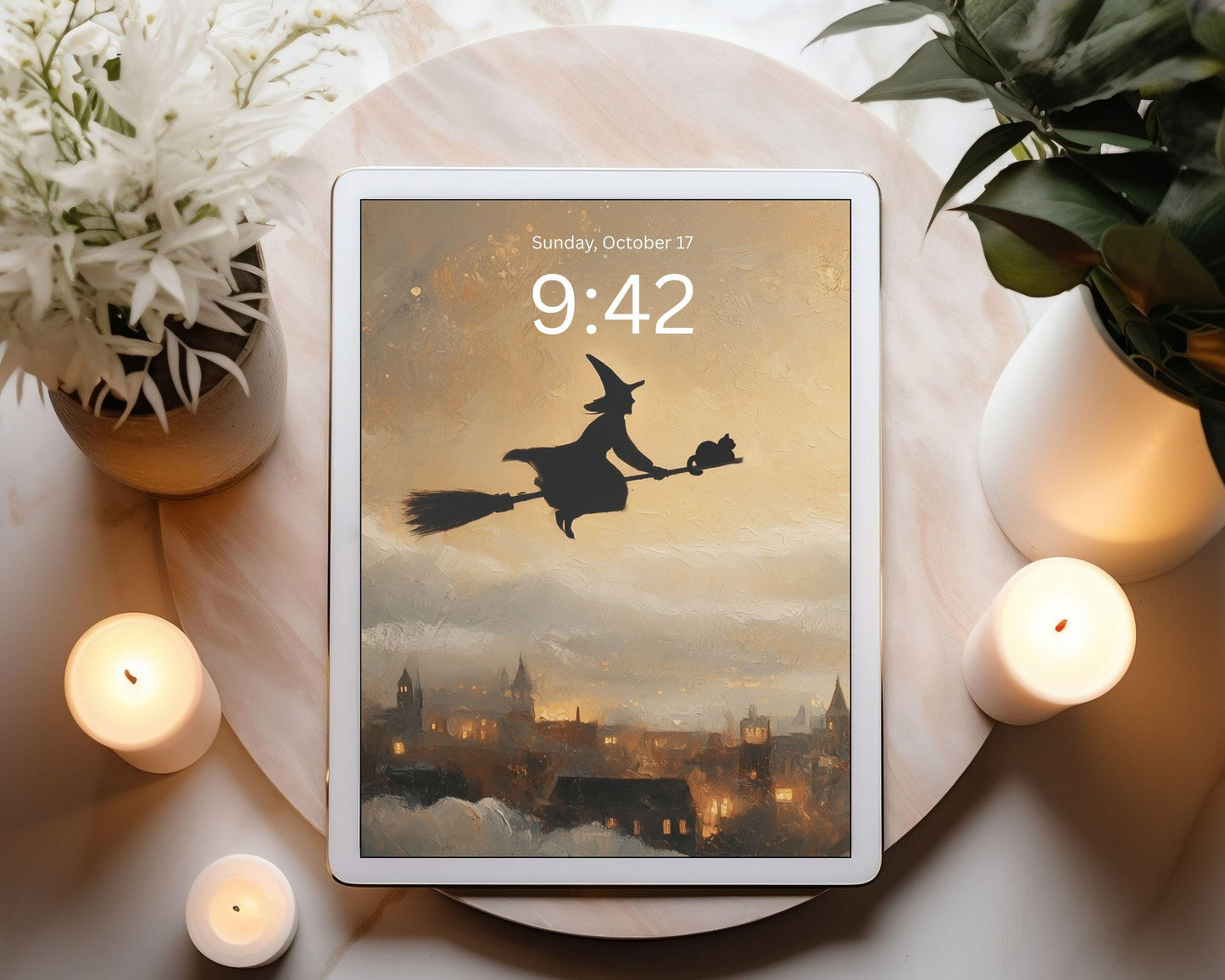 Flying Witch Desktop Wallpaper Set