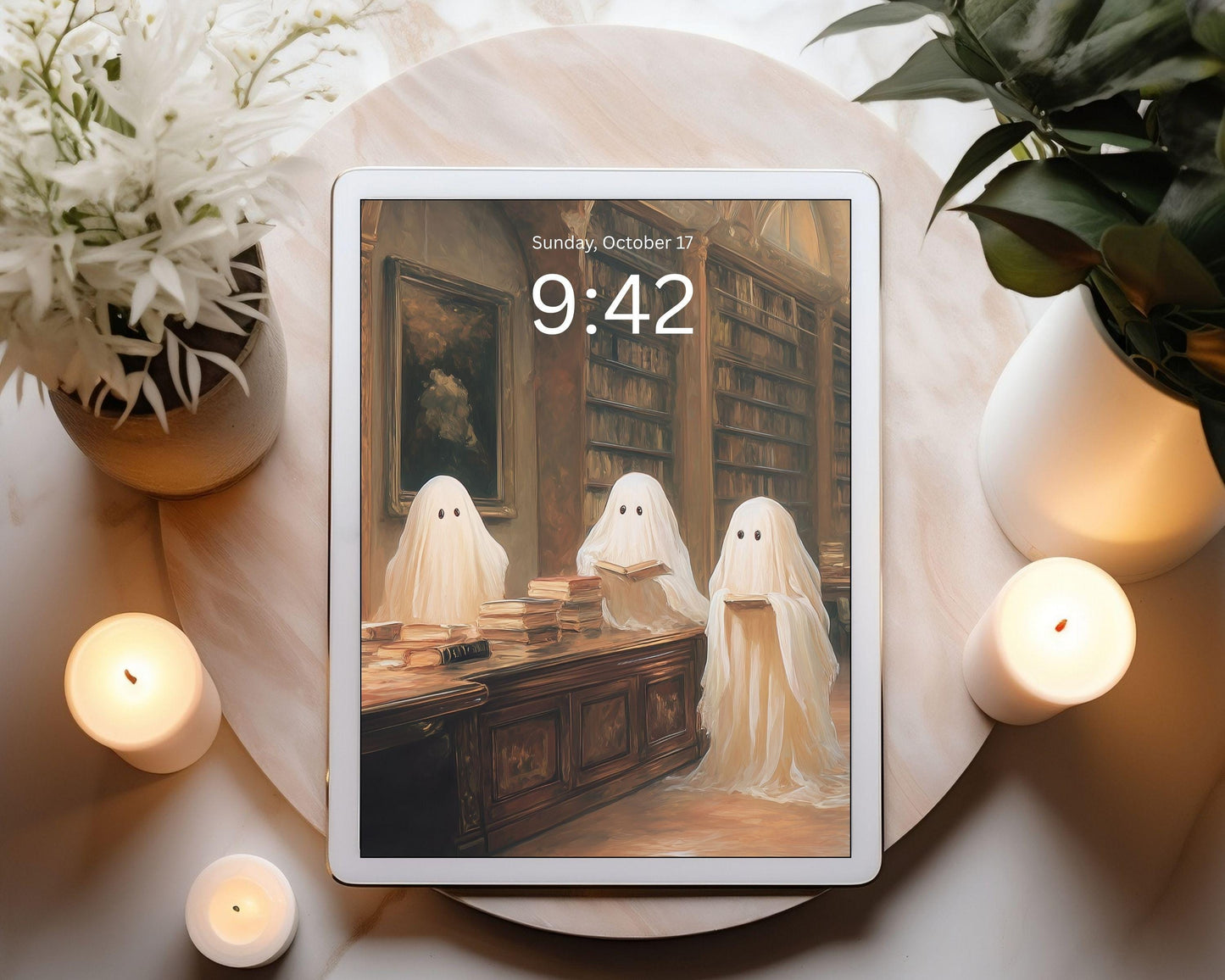 Ghosts in Library Desktop Wallpaper Set