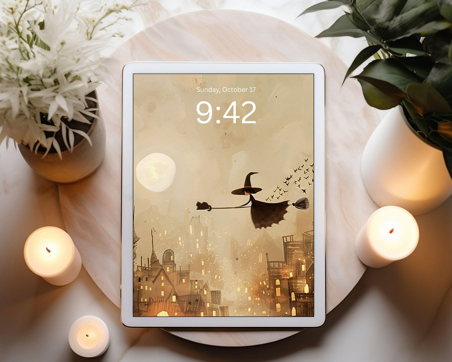 Flying Witch Desktop Wallpaper Set