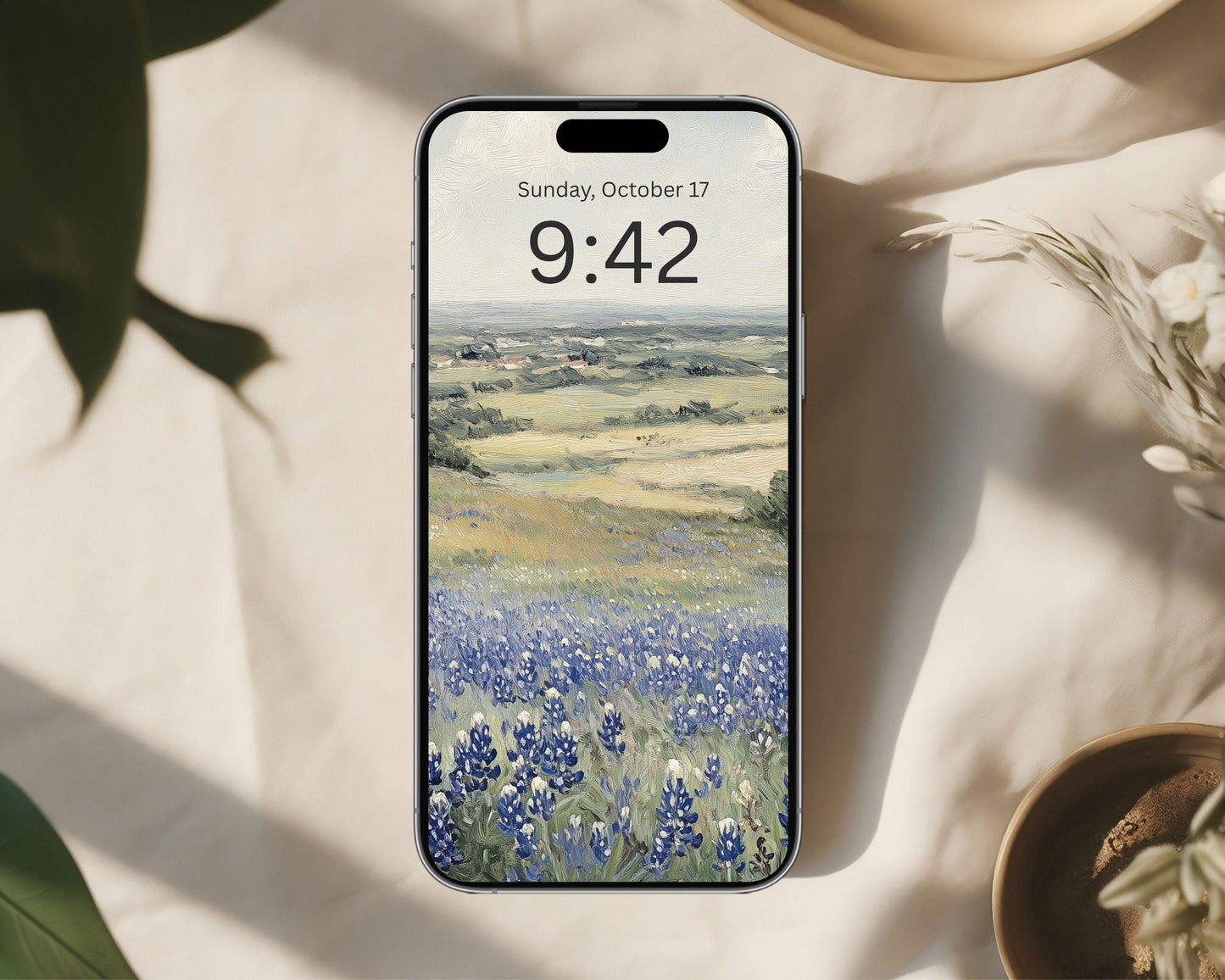 Floral Landscape Phone Wallpaper