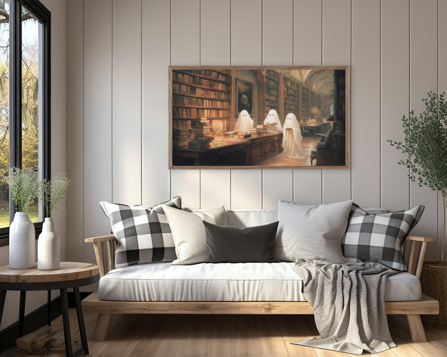 Ghosts Reading in Library Frame TV Art